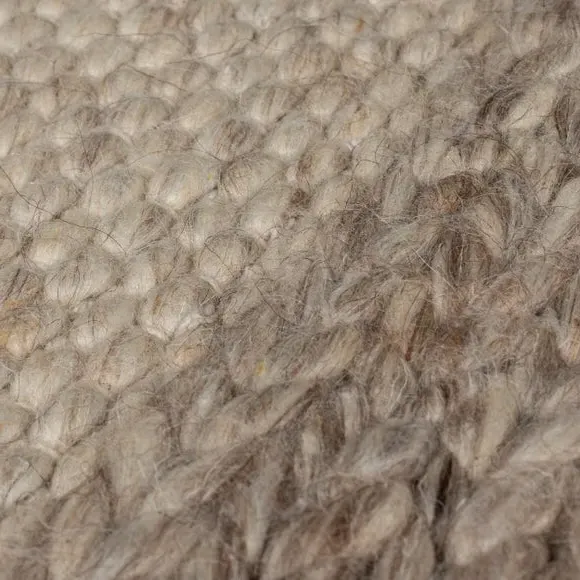 Patchwork Rug Hand Crafted - Natural, Wool Blend