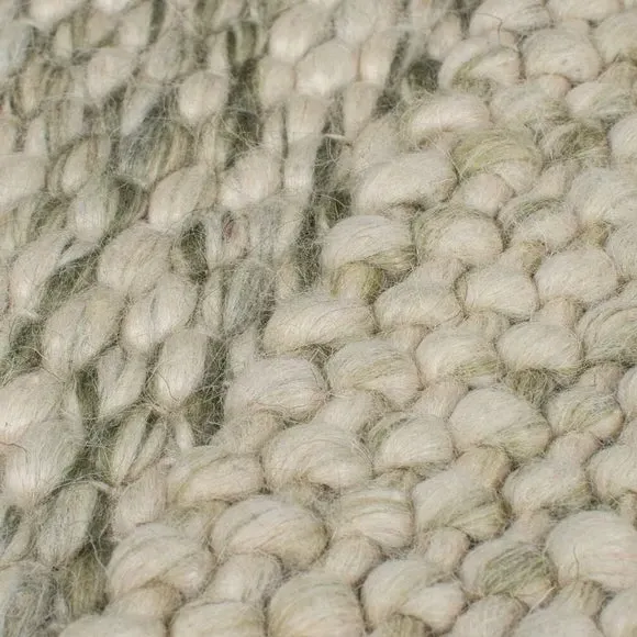 Patchwork Rug Hand Crafted - Olive, Wool Blend