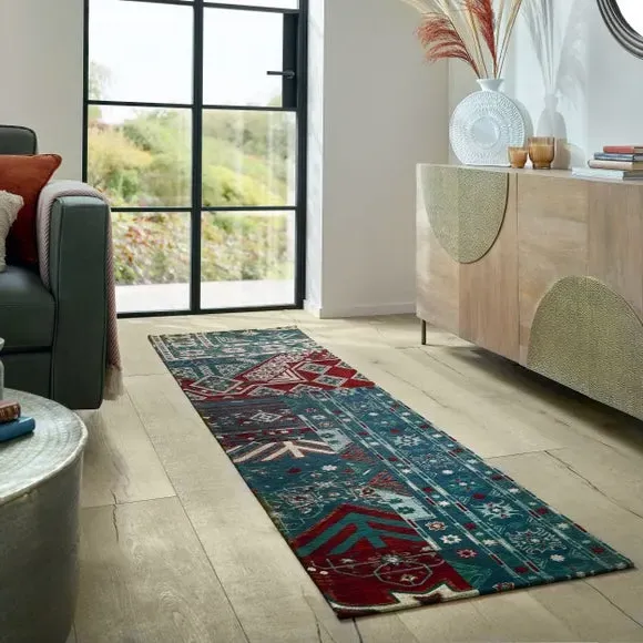 Patchwork Runner Rug - Multicoloured, Chenille image