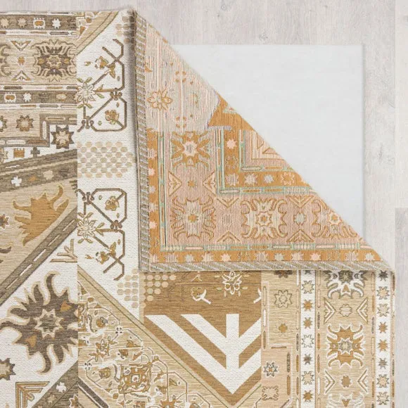 Patchwork Runner Rug - Natural, Chenille