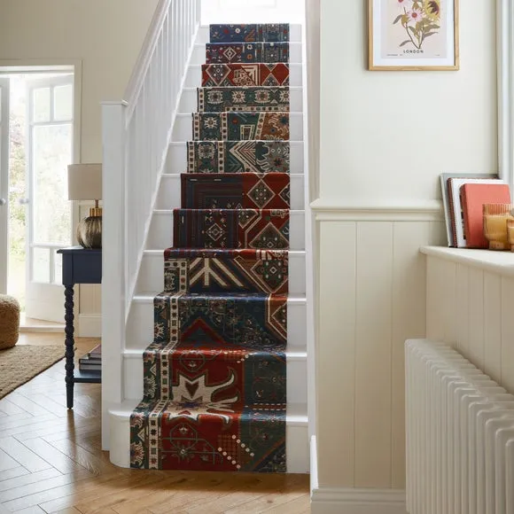 Patchwork Stair Runner - Multicoloured, Chenille image