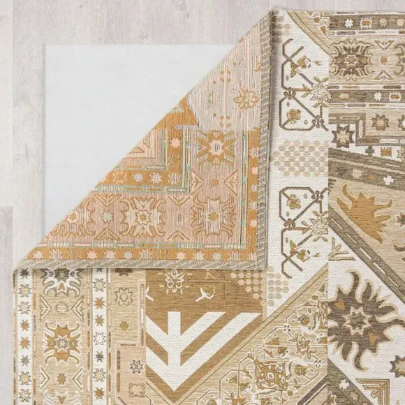 Patchwork Stair Runner - Natural, Chenille