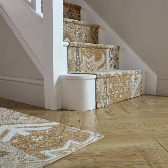 Patchwork Stair Runner - Natural, Chenille