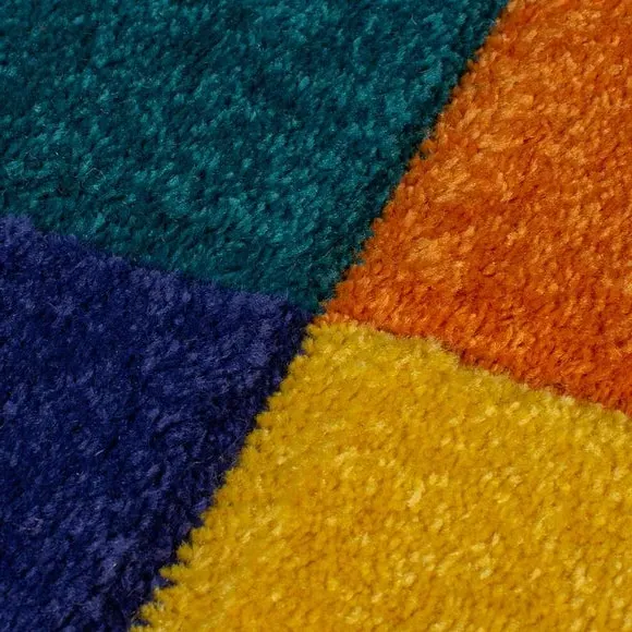 Patchwork Stripe Runner Rug - Multicoloured