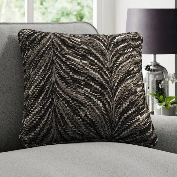 Patterned Cushion Cover - Charcoal