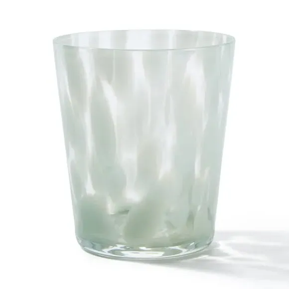 Patterned Tumbler with Abstract Design - Sage Glass