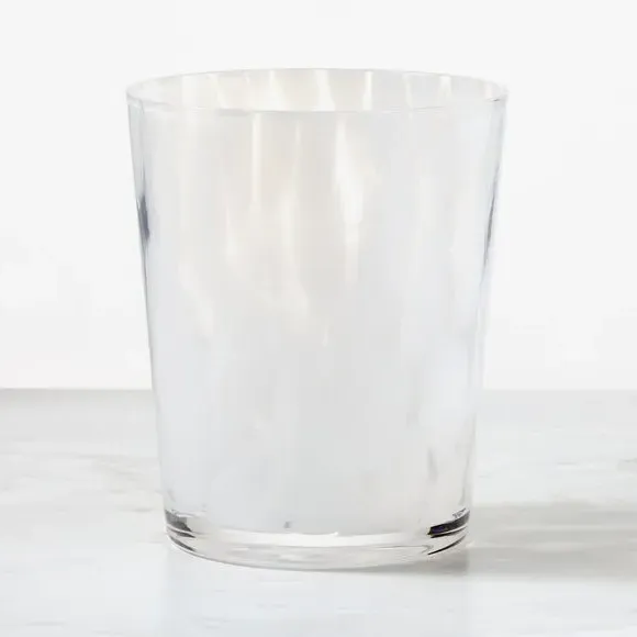 Patterned Tumbler with Abstract Design - White Glass