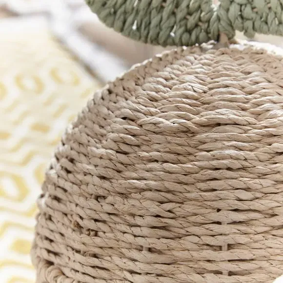 Pear-Shaped Storage Basket with Lid - Natural