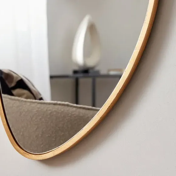 Pebble Abstract Wall Mirror - Gold, Metal