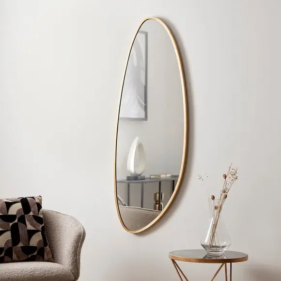 Pebble Abstract Wall Mirror - Gold, Metal