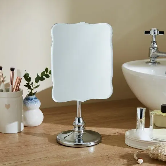 Pedestal Freestanding Mirror - Silver, Chrome image