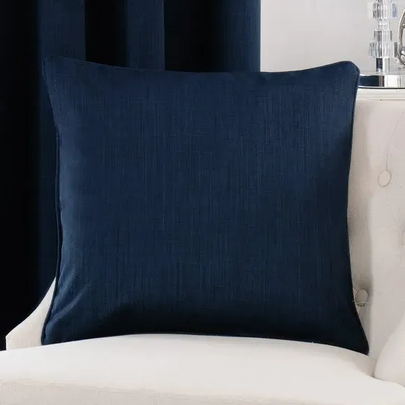 Pencil Pleat Blackout Curtains - Navy, Fabric