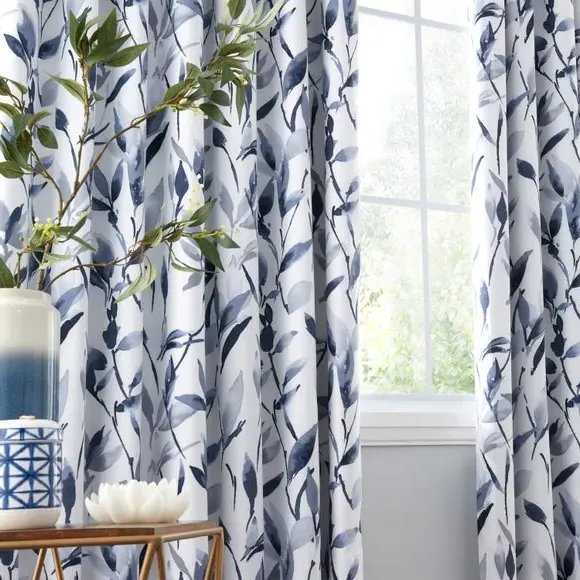Pencil Pleat Blackout Curtains - Navy, Polycotton