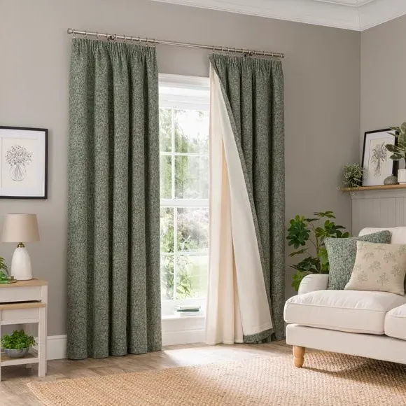Pencil Pleat Curtain Lining - Cream, Fleece