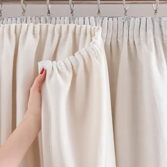 Pencil Pleat Curtain Lining - Ivory, Fleece