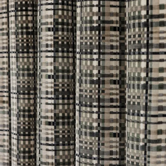 Pencil Pleat Curtains Cut Velvet - Monochrome