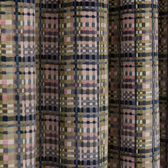 Pencil Pleat Curtains Cut Velvet - Purple