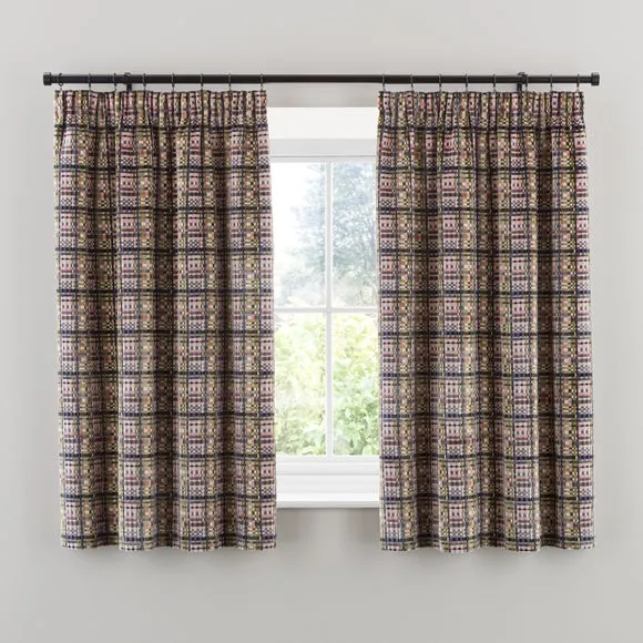 Pencil Pleat Curtains Cut Velvet - Purple