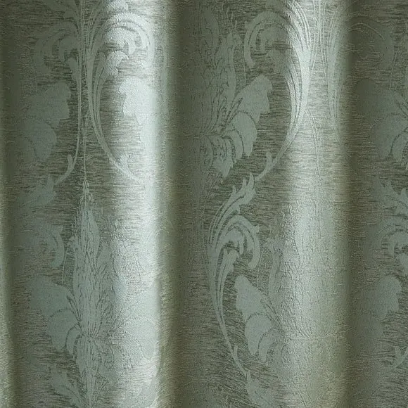 Pencil Pleat Curtains Fully Lined - Green, Chenille