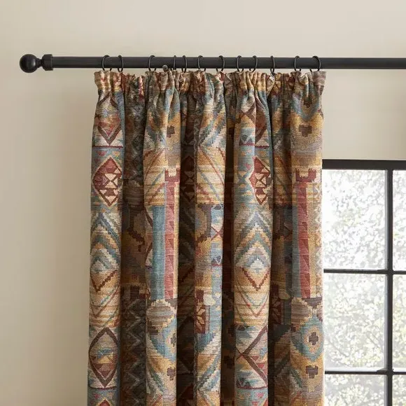 Pencil Pleat Curtains Lined - Red, Chenille image