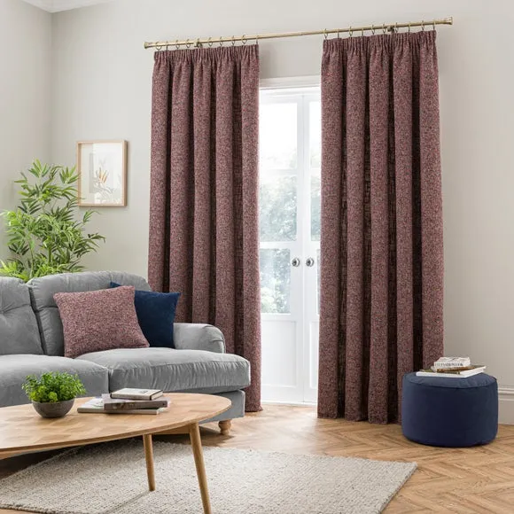 Pencil Pleat Curtains - Multicolor, Chenille