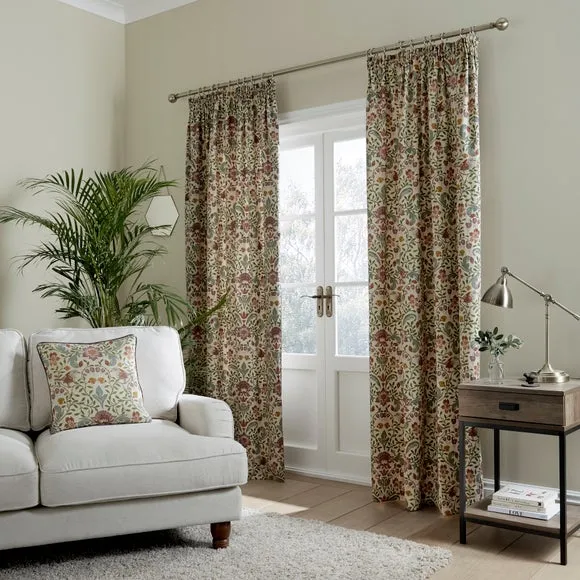Pencil Pleat Curtains - Natural, Cotton