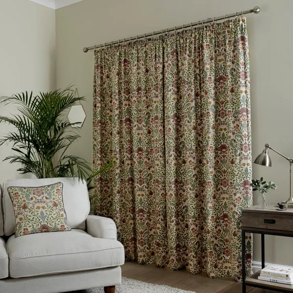 Pencil Pleat Curtains - Natural, Cotton