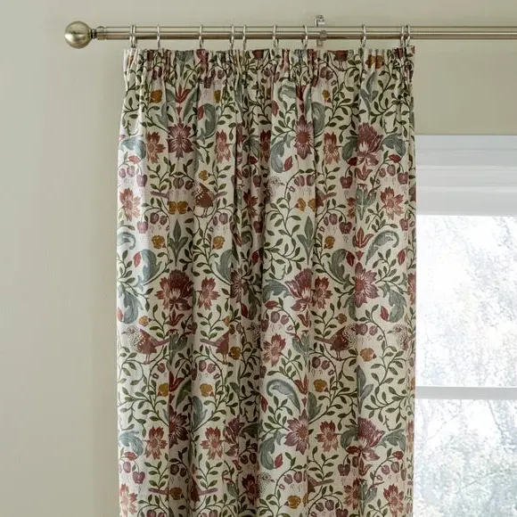 Pencil Pleat Curtains - Natural, Cotton image