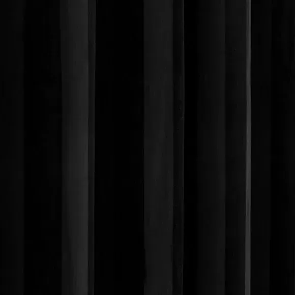 Pencil Pleat Curtains Stripe - Black, Velour