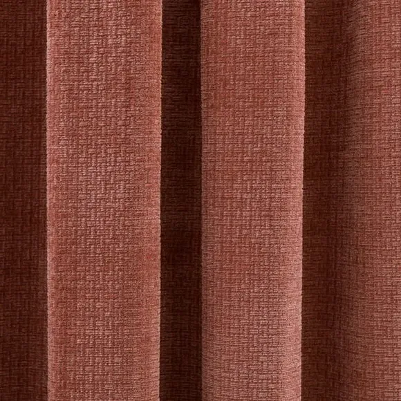 Pencil Pleat Curtains with Basketweave - Clay