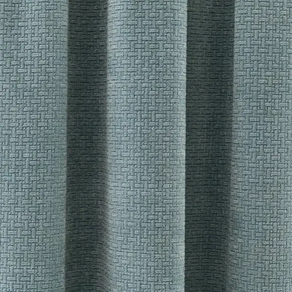 Pencil Pleat Curtains with Basketweave - Duck Egg