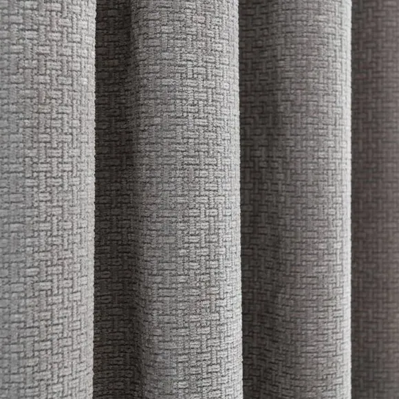 Pencil Pleat Curtains with Basketweave - Silver
