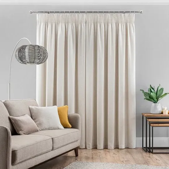Pencil Pleat Curtains with Eyelets - Ecru
