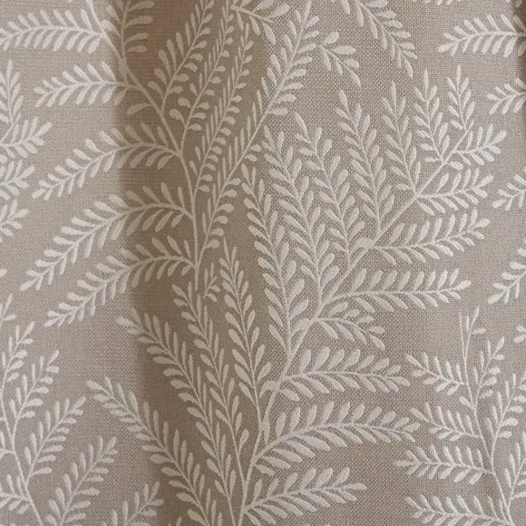 Pencil Pleat Curtains with Fern Pattern - Natural
