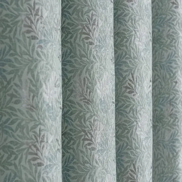 Pencil Pleat Curtains with Jacquard - Duck Egg