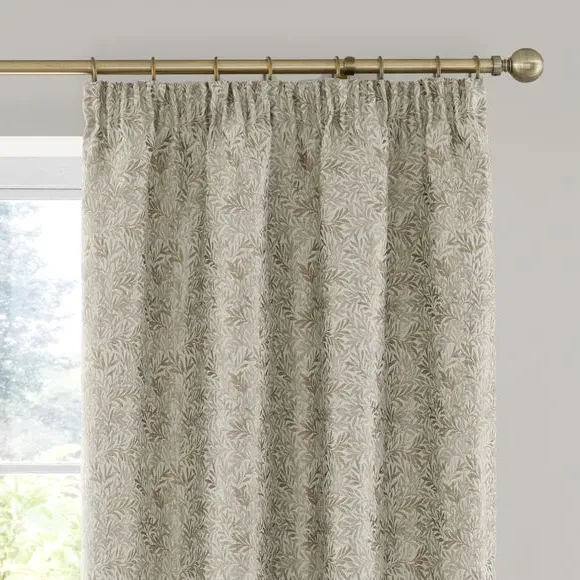 Pencil Pleat Curtains with Jacquard - Natural
