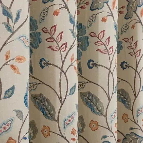 Pencil Pleat Curtains with Lining - Blue