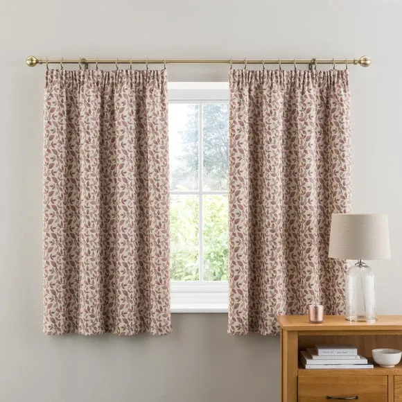 Pencil Pleat Curtains with Lining - Blush