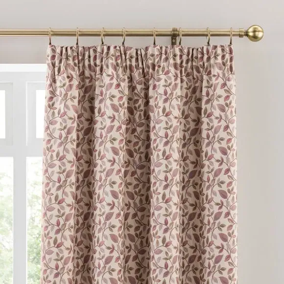 Pencil Pleat Curtains with Lining - Blush