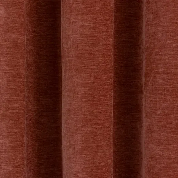 Pencil Pleat Curtains with Lining - Clay, Chenille
