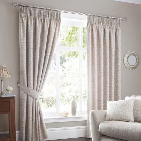 Pencil Pleat Curtains with Lining - Cream