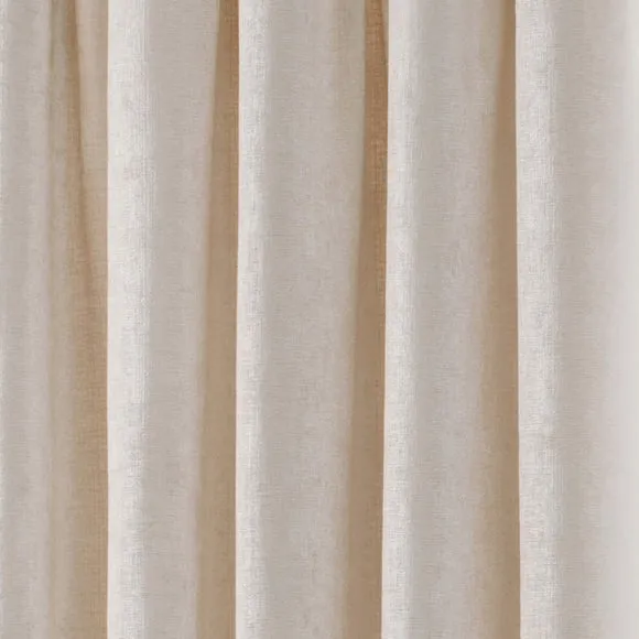 Pencil Pleat Curtains with Lining - Cream, Chenille