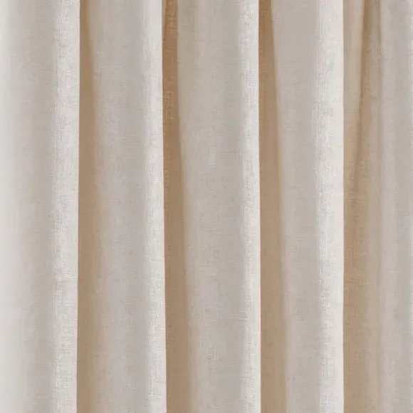 Pencil Pleat Curtains with Lining - Cream, Chenille