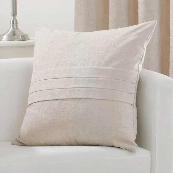 Pencil Pleat Curtains with Lining - Cream, Chenille