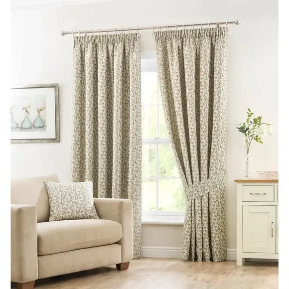 Pencil Pleat Curtains with Lining - Duck Egg