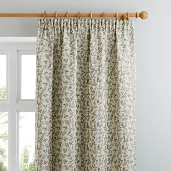 Pencil Pleat Curtains with Lining - Duck Egg