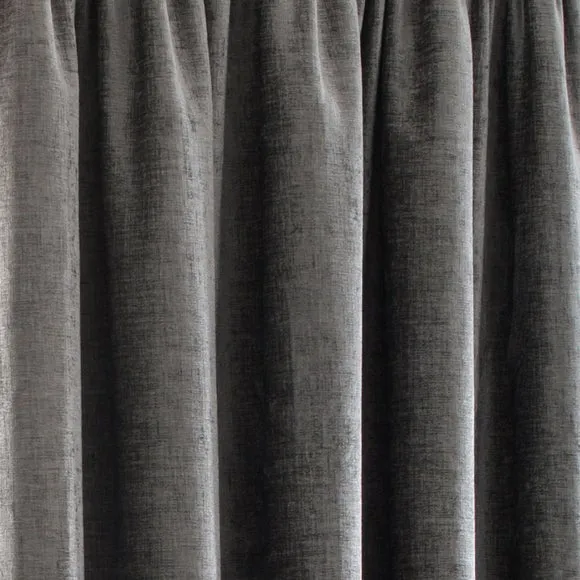 Pencil Pleat Curtains with Lining - Grey, Chenille