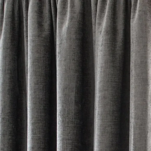 Pencil Pleat Curtains with Lining - Grey, Chenille
