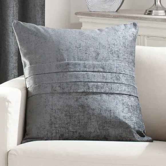 Pencil Pleat Curtains with Lining - Grey, Chenille