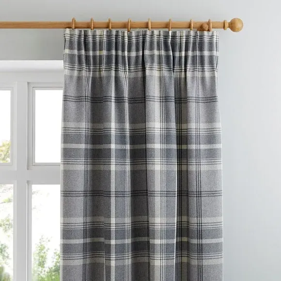 Pencil Pleat Curtains with Lining - Grey image